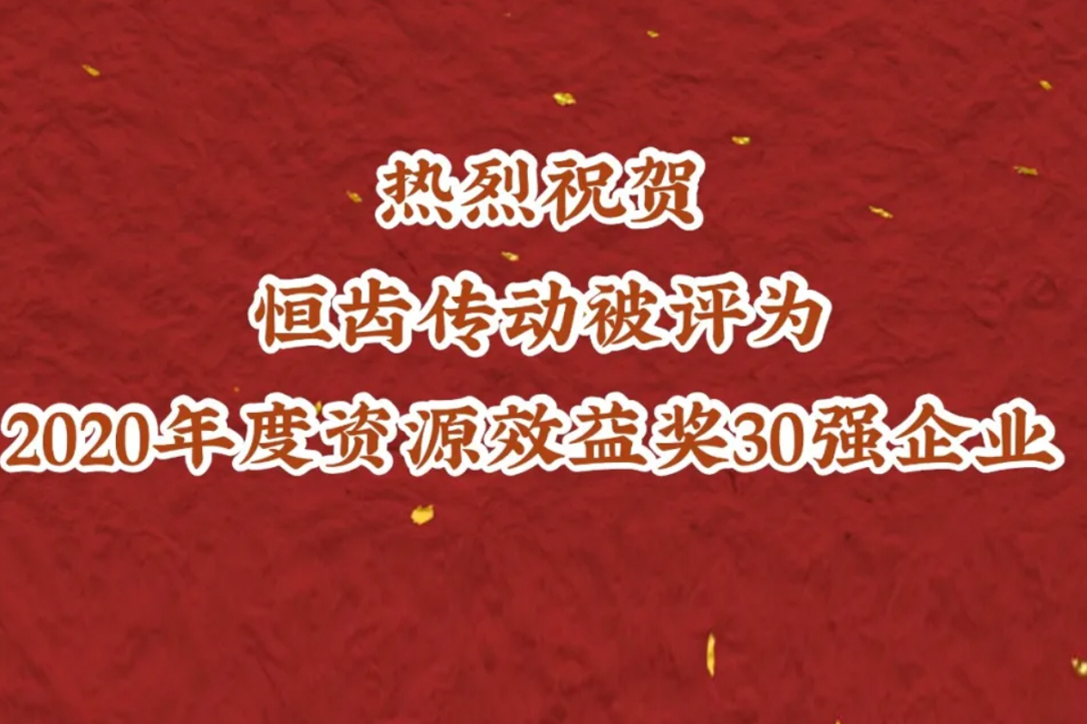 喜訊|熱烈祝賀恒齒傳動連續三年被評為資源效益獎30強